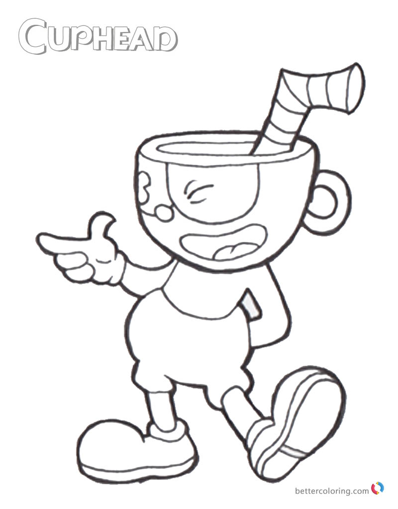 Cuphead Coloring Pages in dont deal with devil - Free Printable ...