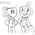 Cuphead talking with Mugman from Cuphead Coloring Pages