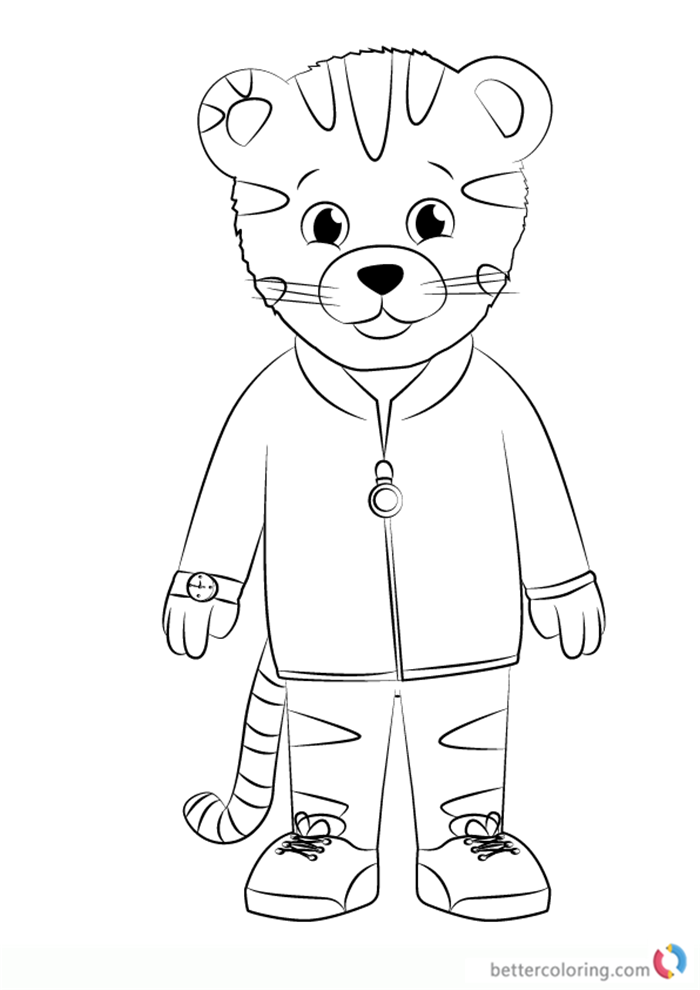 Daniel Striped Tiger from Daniel Tiger Coloring Pages Free Printable