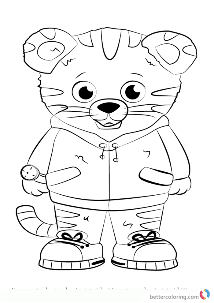 Daniel Tiger from Daniel Tiger Coloring Pages - Free Printable Coloring