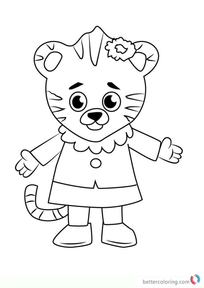 Margaret Tiger from Daniel Tiger Coloring Pages - Free Printable