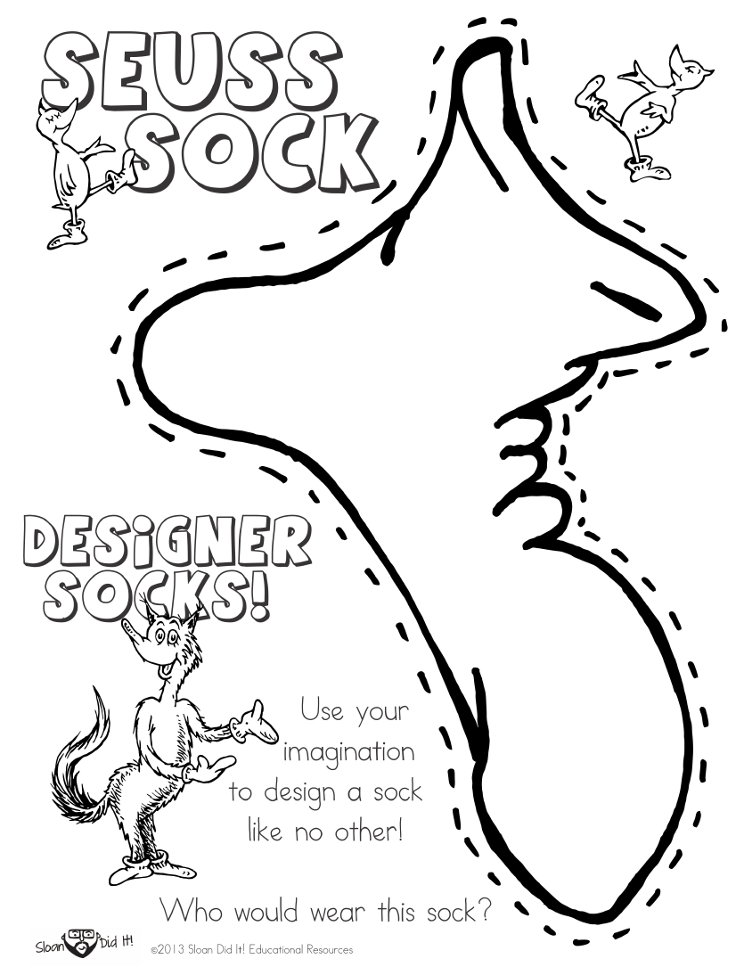 Dr Seuss Sock Printable
