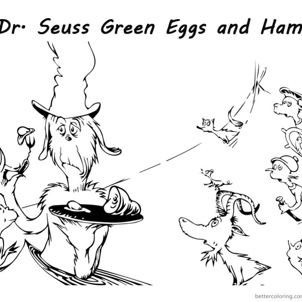 Dr Seuss Green eggs and Ham Coloring Pages Food Time - Free Printable ...
