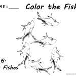 One Fish Two Fish Coloring Pages Number Six Worksheet for kids