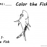 One Fish Two Fish Coloring Pages number 1 workseet by Dr Seuss