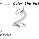 One Fish Two Fish Coloring Pages Number 2 worksheet for kids