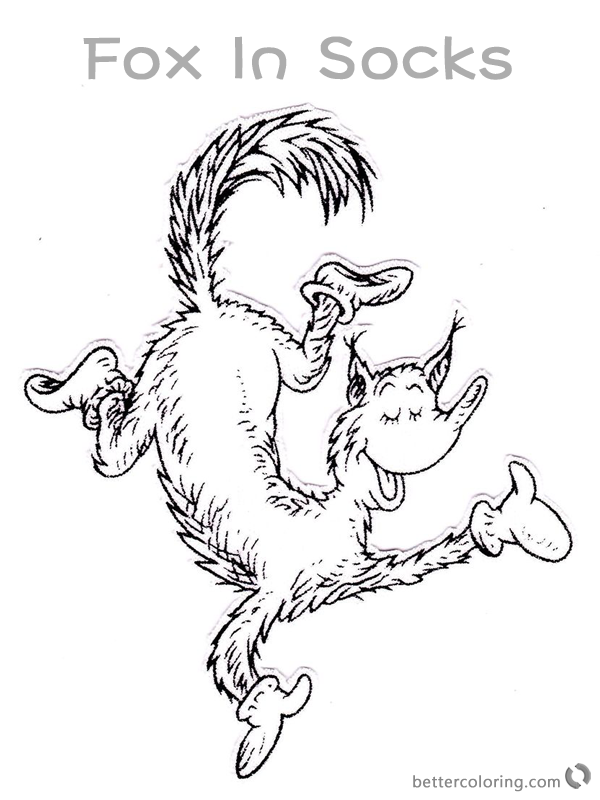 Fox in Socks by Dr Seuss Coloring Pages Fox Dancing Free Printable