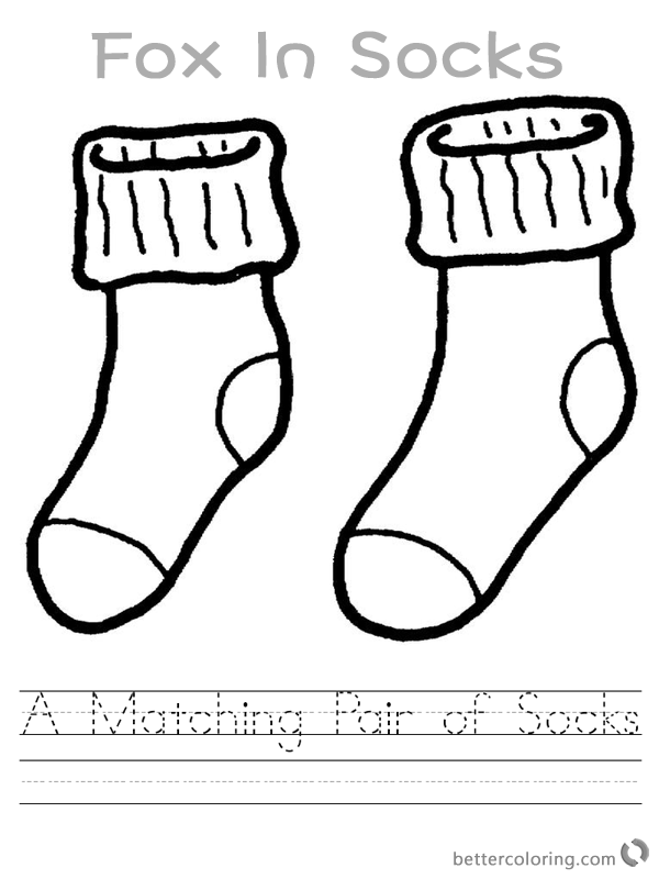 Fox in Socks from Dr Seuss Coloring Pages Worksheet printable