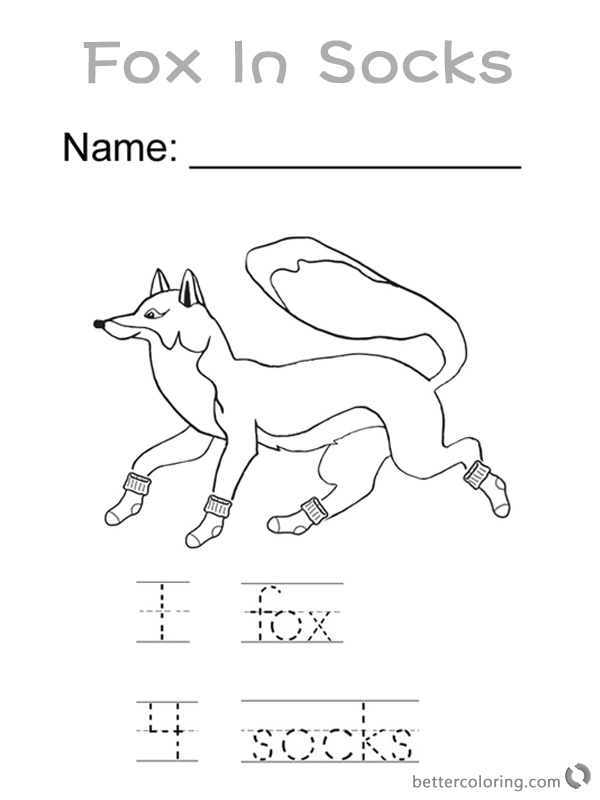 Fox In Socks Printable Cutouts