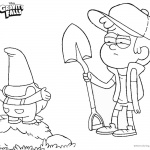 Gravity Falls coloring pages Dipper and Gnomes