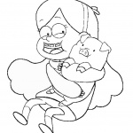 Gravity falls coloring pages Mabel and Waddles