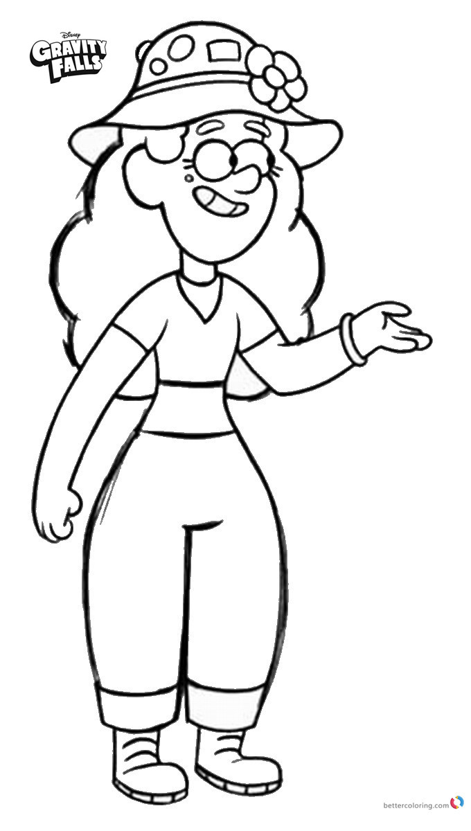 Gravity falls coloring pages Mabel black and white printable