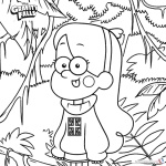 Gravity falls coloring pages Mabel in Woods