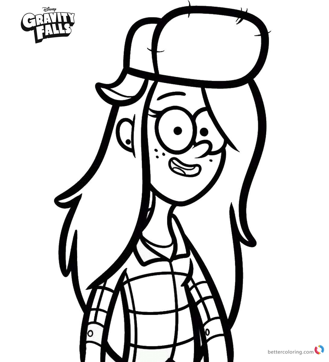 Gravity Falls coloring pages Wendy line art - Free Printable Coloring Pages