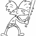 Hey Arnold Coloring Pages Arnold Play Baseball