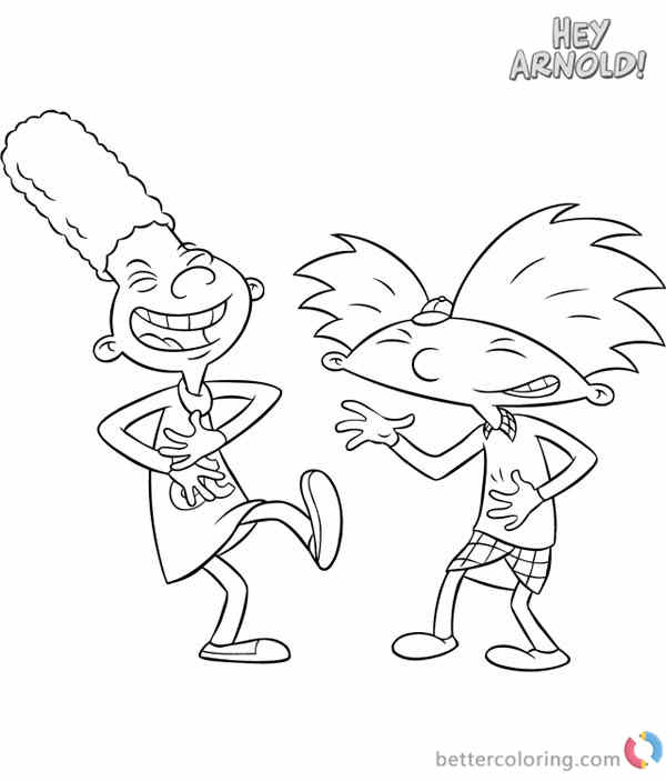 Hey Arnold Coloring Pages Arnold and Gerald Laughing printable