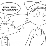 Hey Arnold Coloring Pages Arnold and Helga