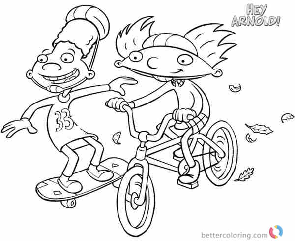 Hey Arnold Coloring Pages Gerald and Arnold Racing printable