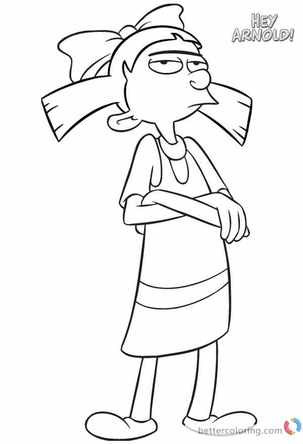 Hey Arnold Coloring Pages Helga is Mad printable