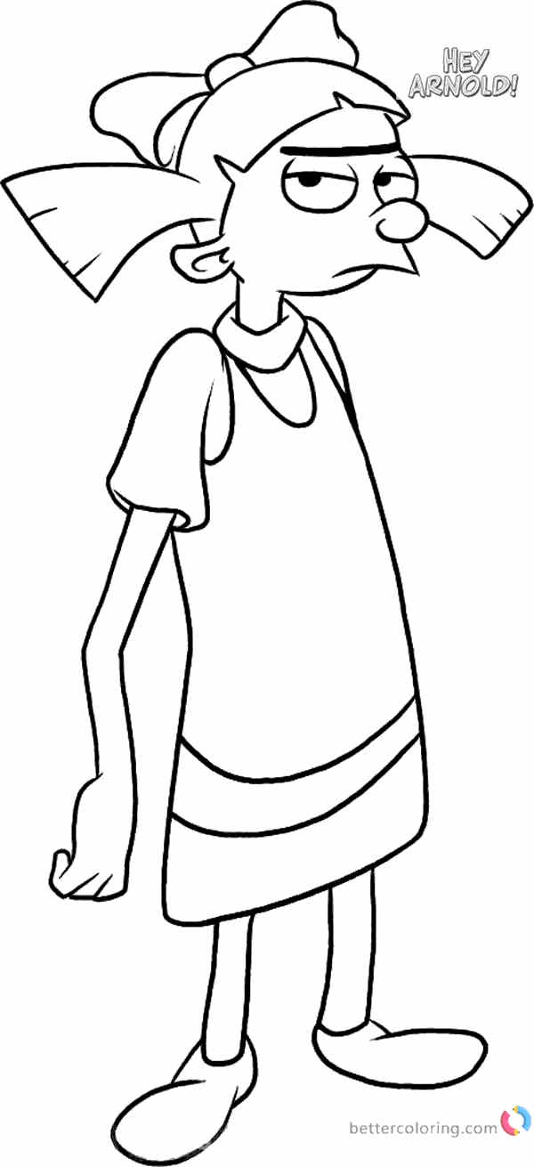 Hey Arnold Coloring Pages Helga is angry printable