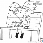 Hey Arnold Coloring Pages Listening to Walkman