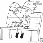 Hey Arnold Coloring Pages Listening to Walkman