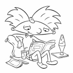 Hey Arnold Coloring Pages Read Newspaper