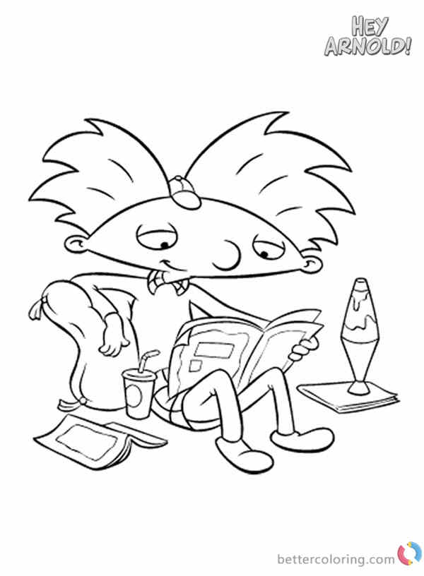 Hey Arnold Coloring Pages Read Newspaper printable