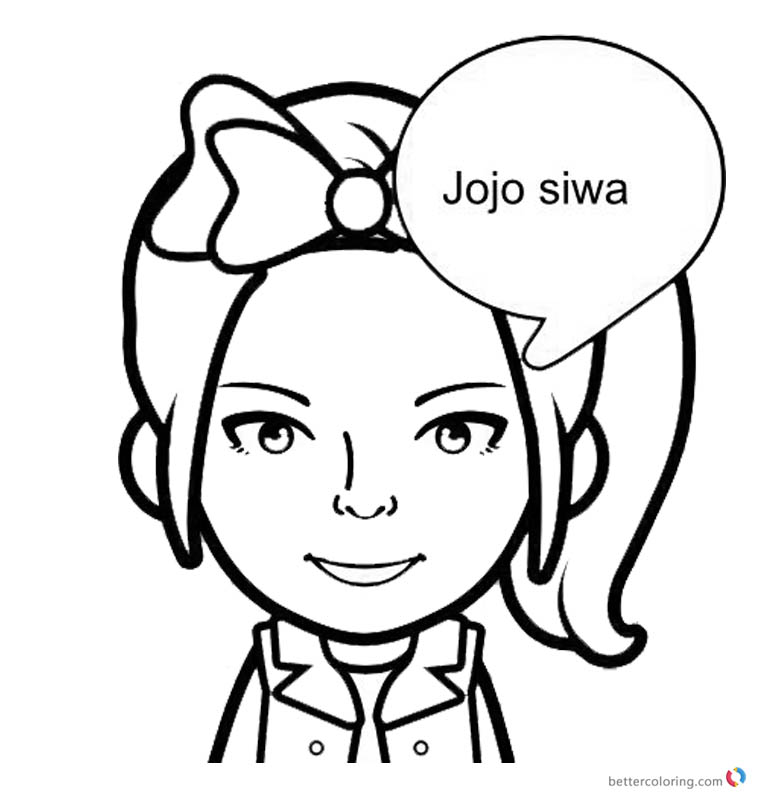 Jojo Siwa Coloring Pages Cute Simle - Free Printable Coloring Pages