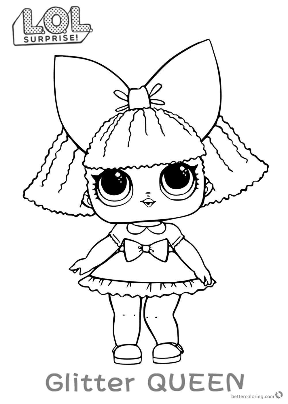 LOL Surprise Doll Coloring Pages Glitter Queen Free Printable LOL Surprise Doll Coloring Pages Glitter Queen Free Printable