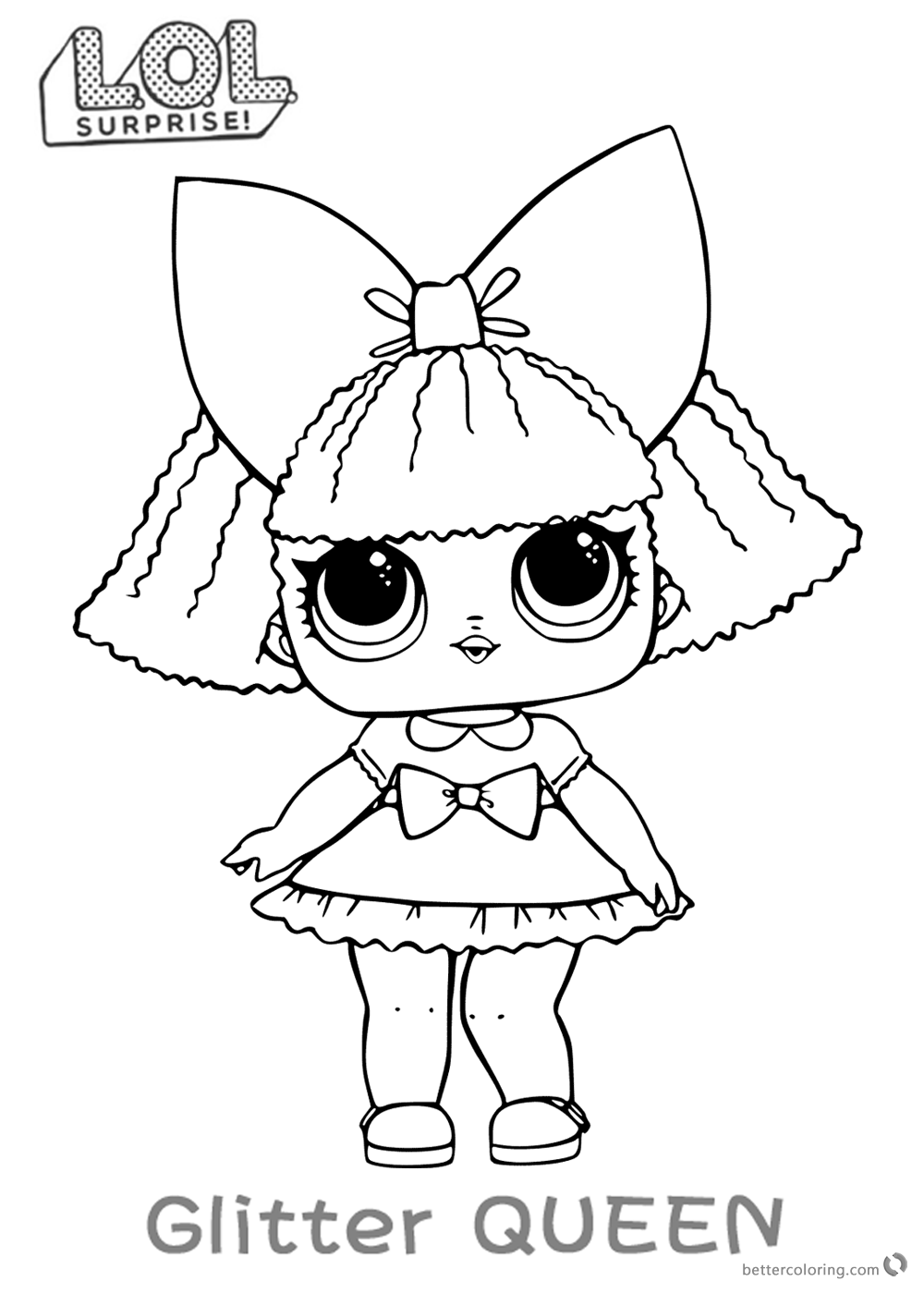 LOL Surprise Doll Coloring Pages Glitter Queen Free Printable