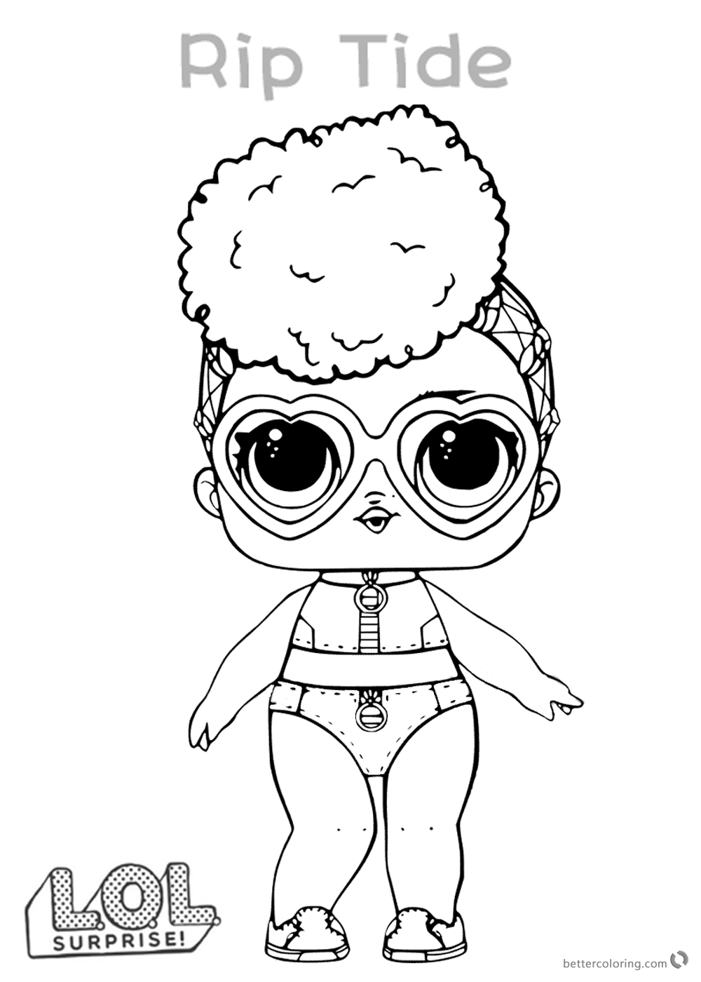 LOL Surprise Doll Colouring Pages Rip Tide printable
