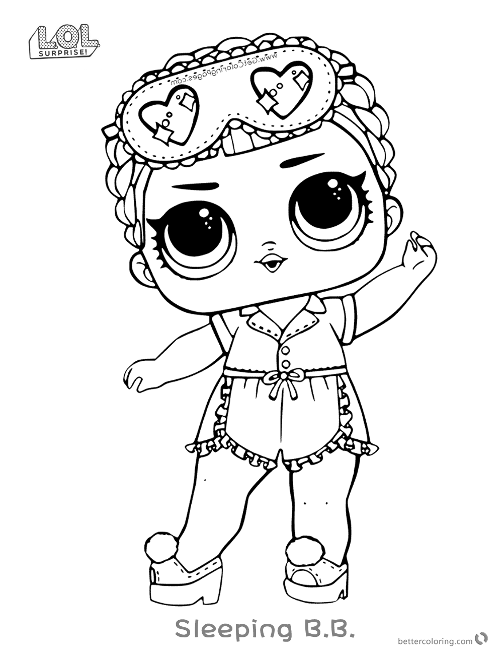 LOL Surprise Doll Coloring Pages Sleeping B.B. - Free Printable