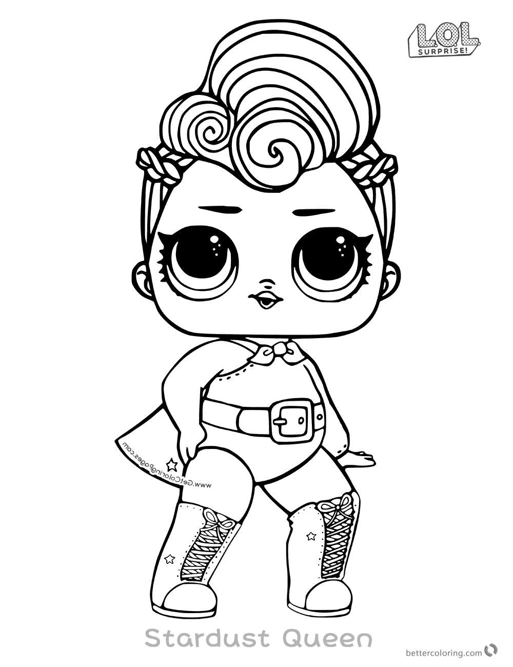 LOL Surprise Doll Coloring Pages Stardust Queen printable