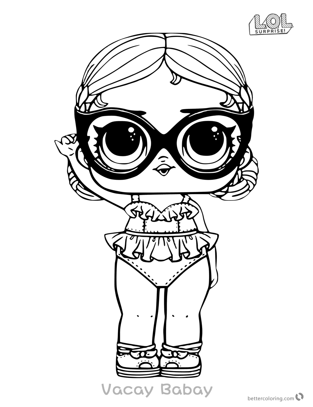 LOL Surprise Doll Coloring Pages Vacay Babay printable