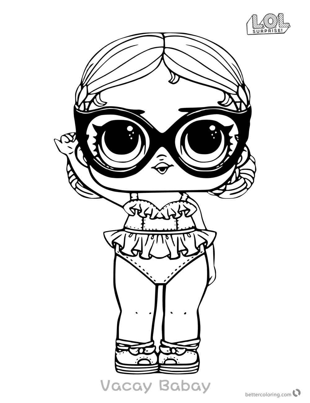 LOL Surprise Doll Coloring Pages Vacay Babay - Free Printable Coloring