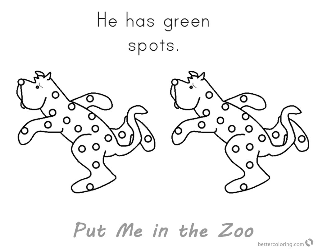 Put Me in the Zoo Coloring Pages Green Spots printable
