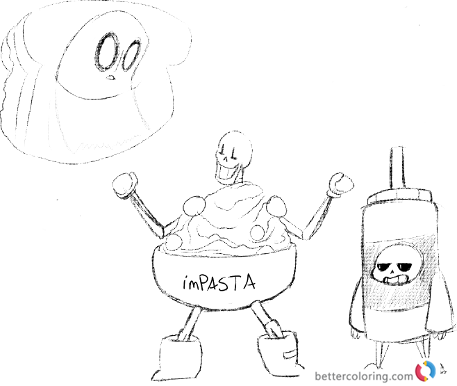 Undertale coloring pages im pasta printable