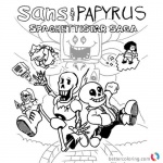 Undertale coloring pages sans papyrus