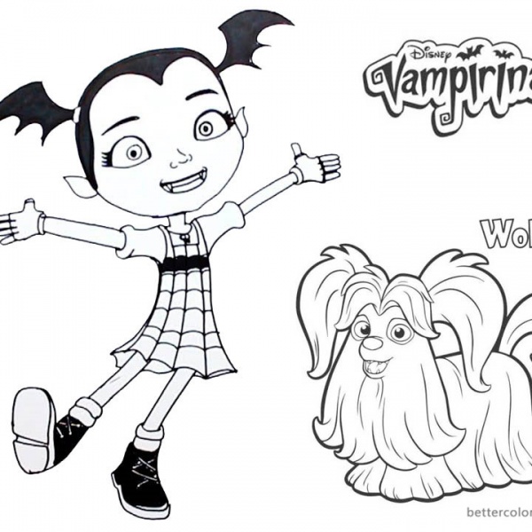 Cute Vampirina coloring pages Batty - Free Printable Coloring Pages