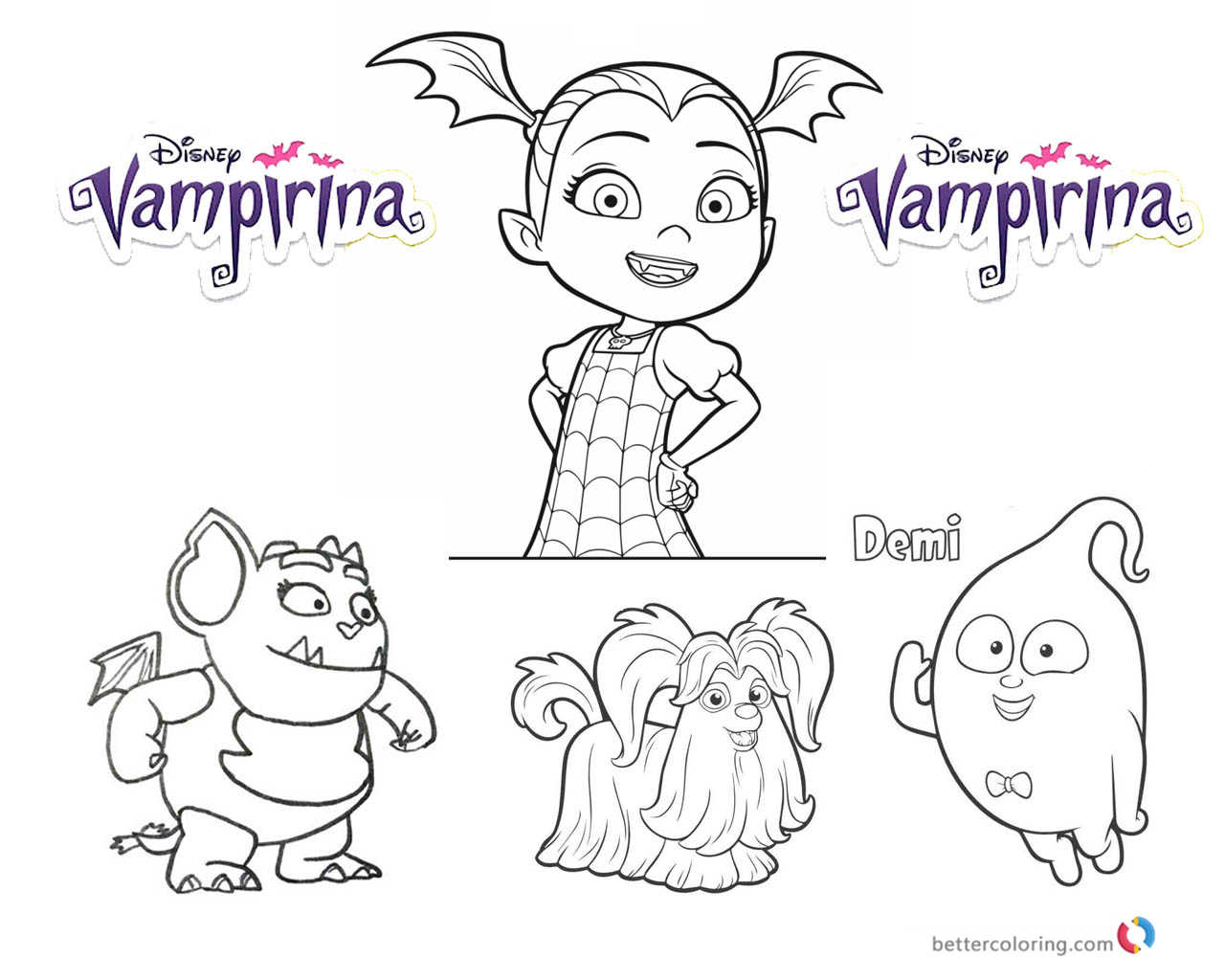 Download Vampirina coloring pages Vampirina and cute characters ...