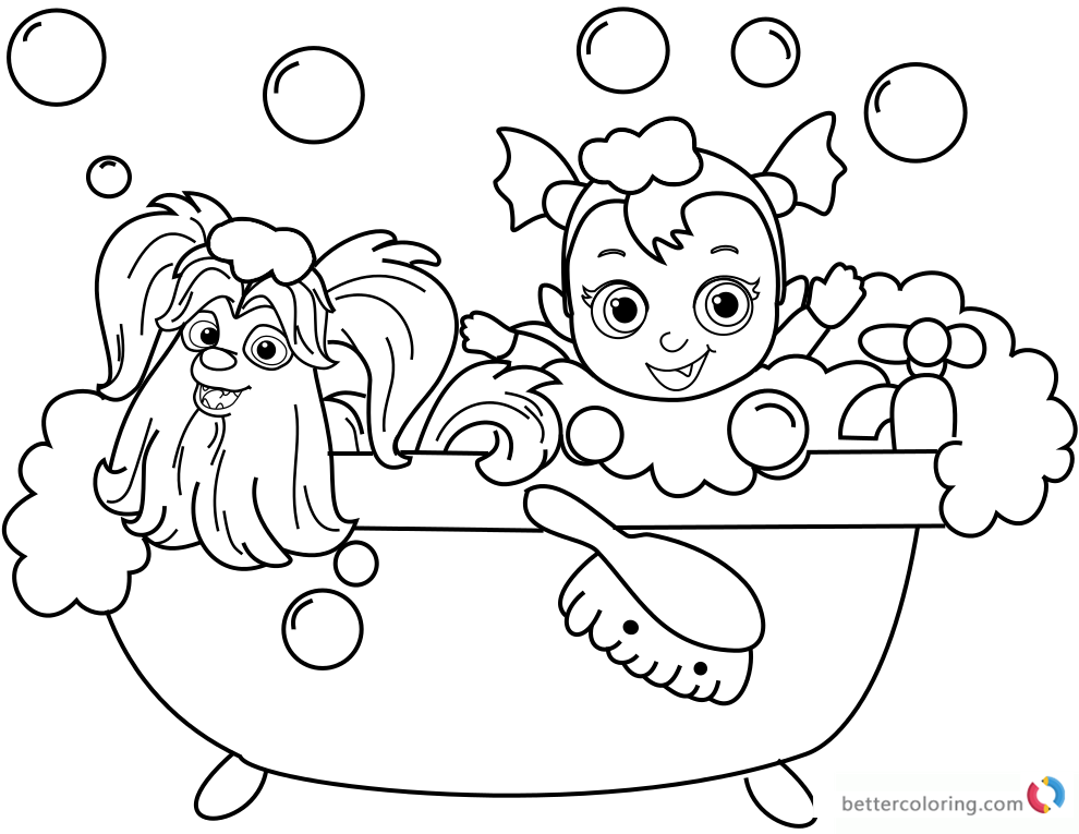 Vampirina Coloring Pages Bathing With Wolfie Free Printable Coloring Vampirina Coloring Pages Bathing With Wolfie Free Printable Coloring