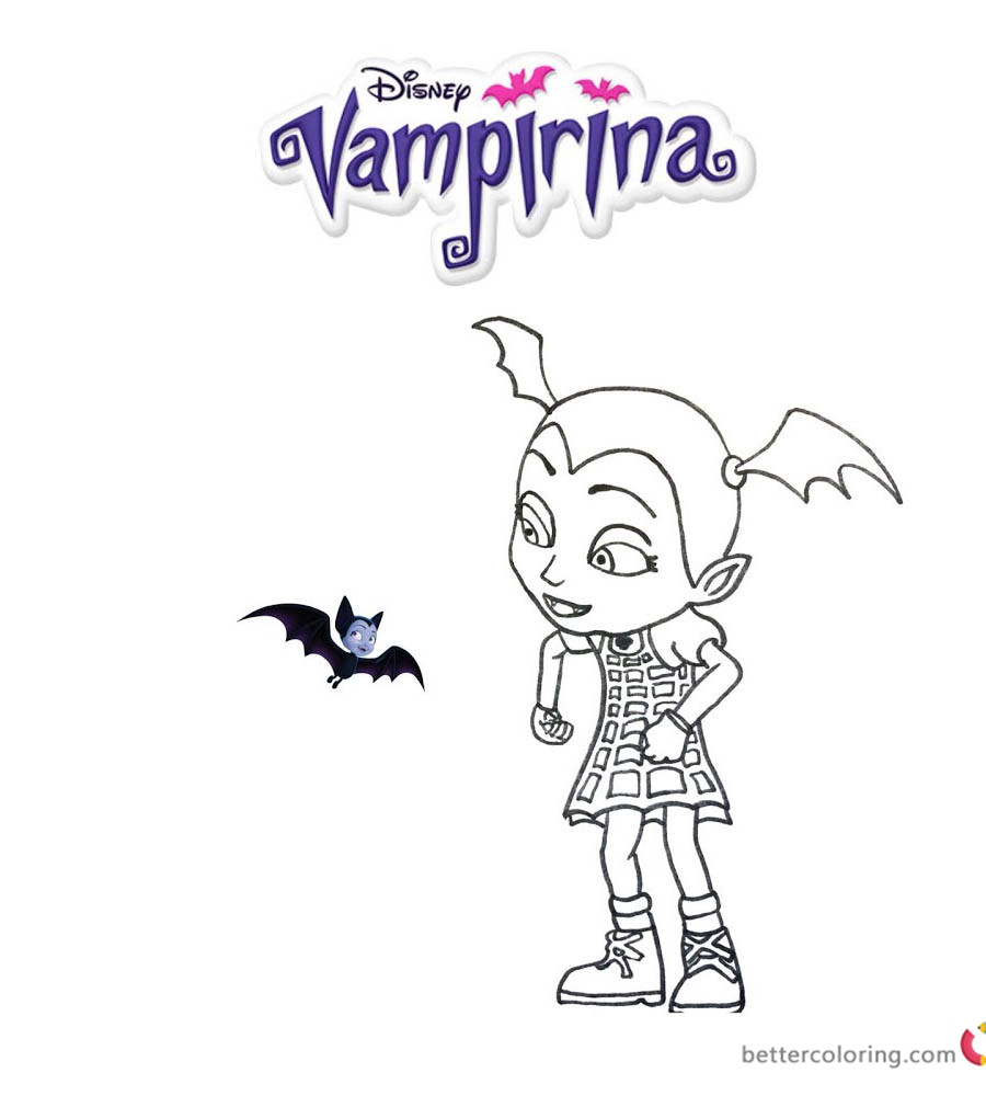 Vampirina coloring pages with bat printable