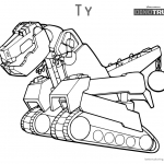 Dinotrux coloring pages Ty running