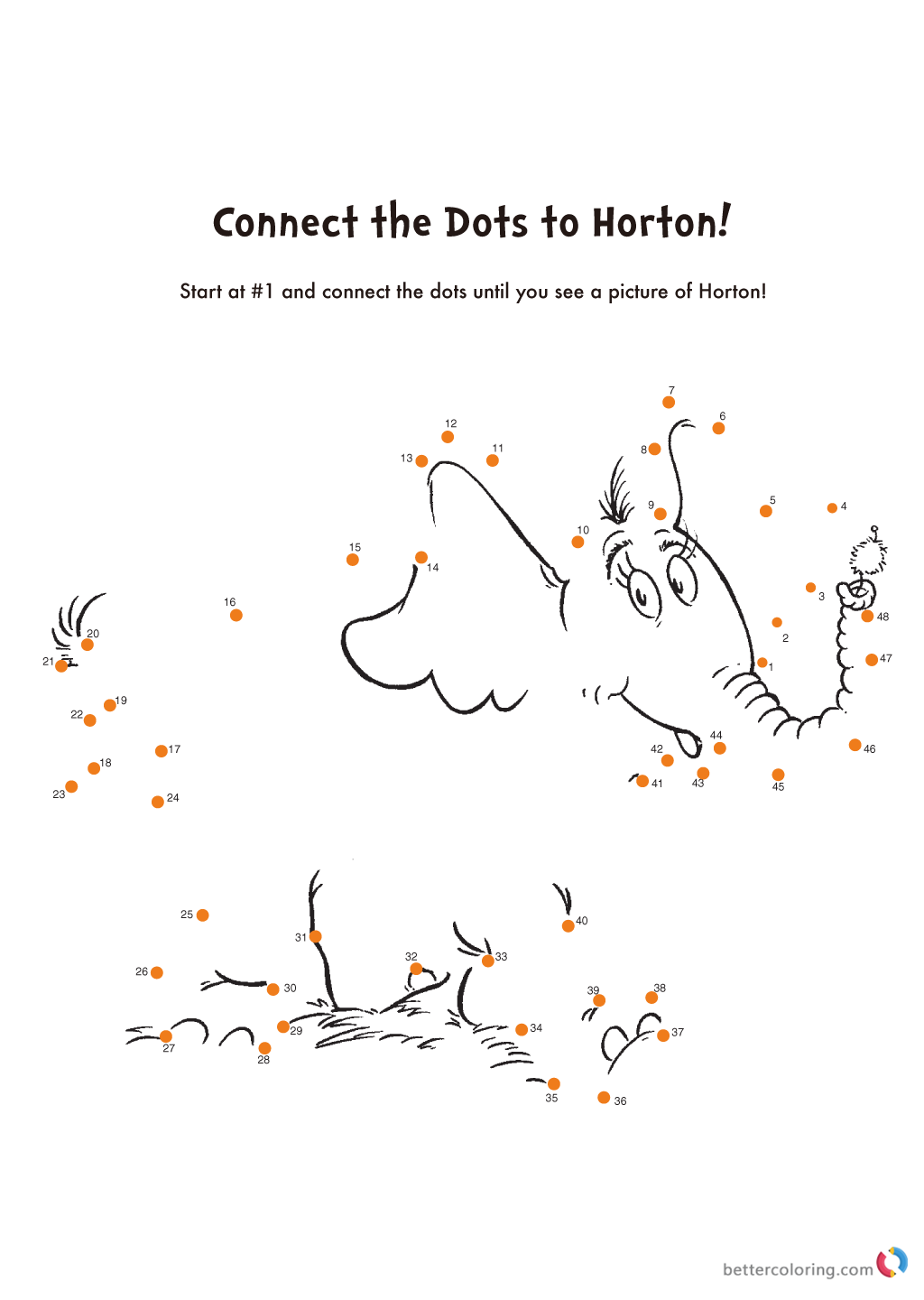 Dr. Seuss Dot To Dot Free Printable