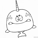 Angry Cartoon Narwhal Coloring Pages