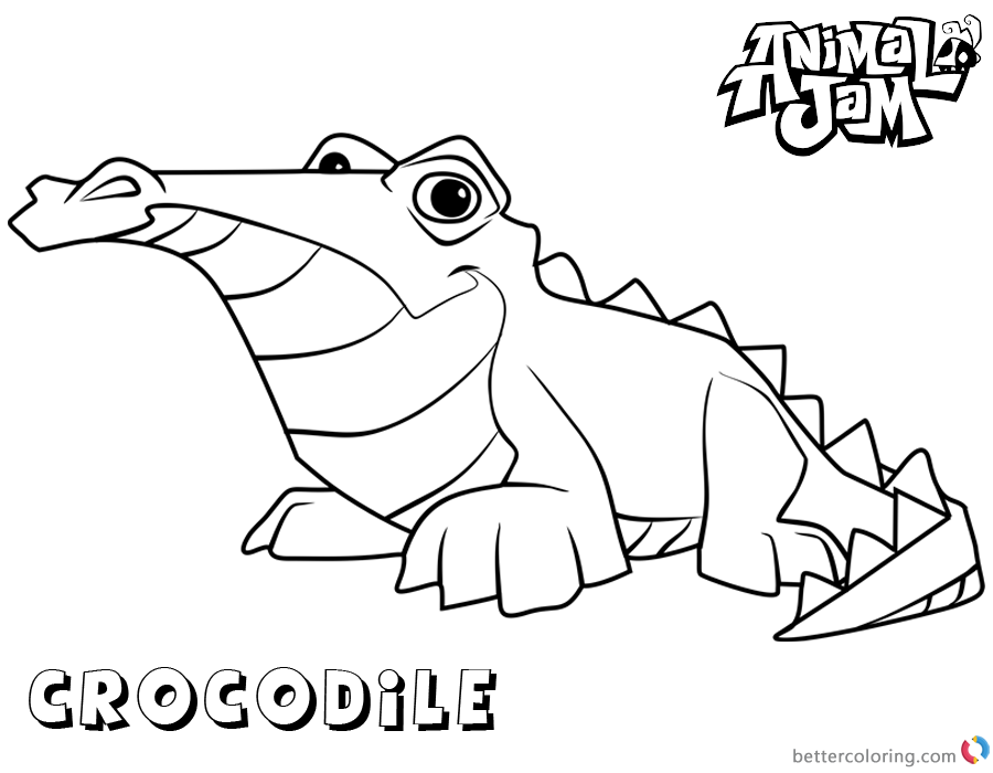 Animal Jam Coloring Pages Crocodile - Free Printable Coloring Pages