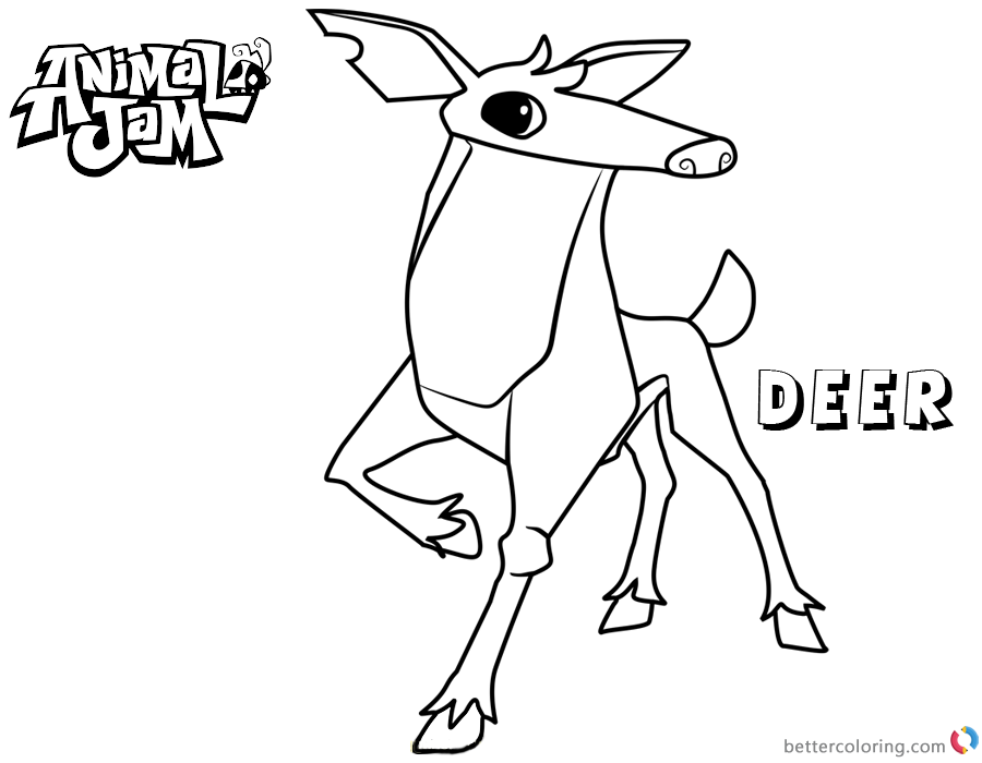 Animal Jam Coloring Pages Deer printable