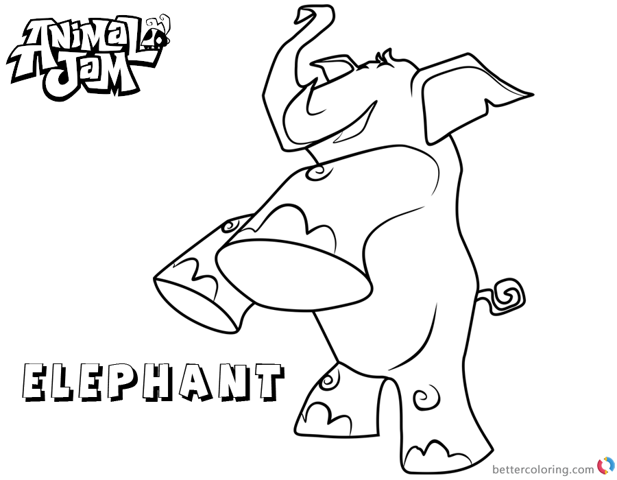 Animal Jam Coloring Pages Elephant printable