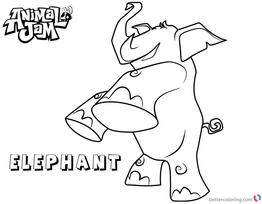 Animal Jam Coloring Pages Elephant - Free Printable ...